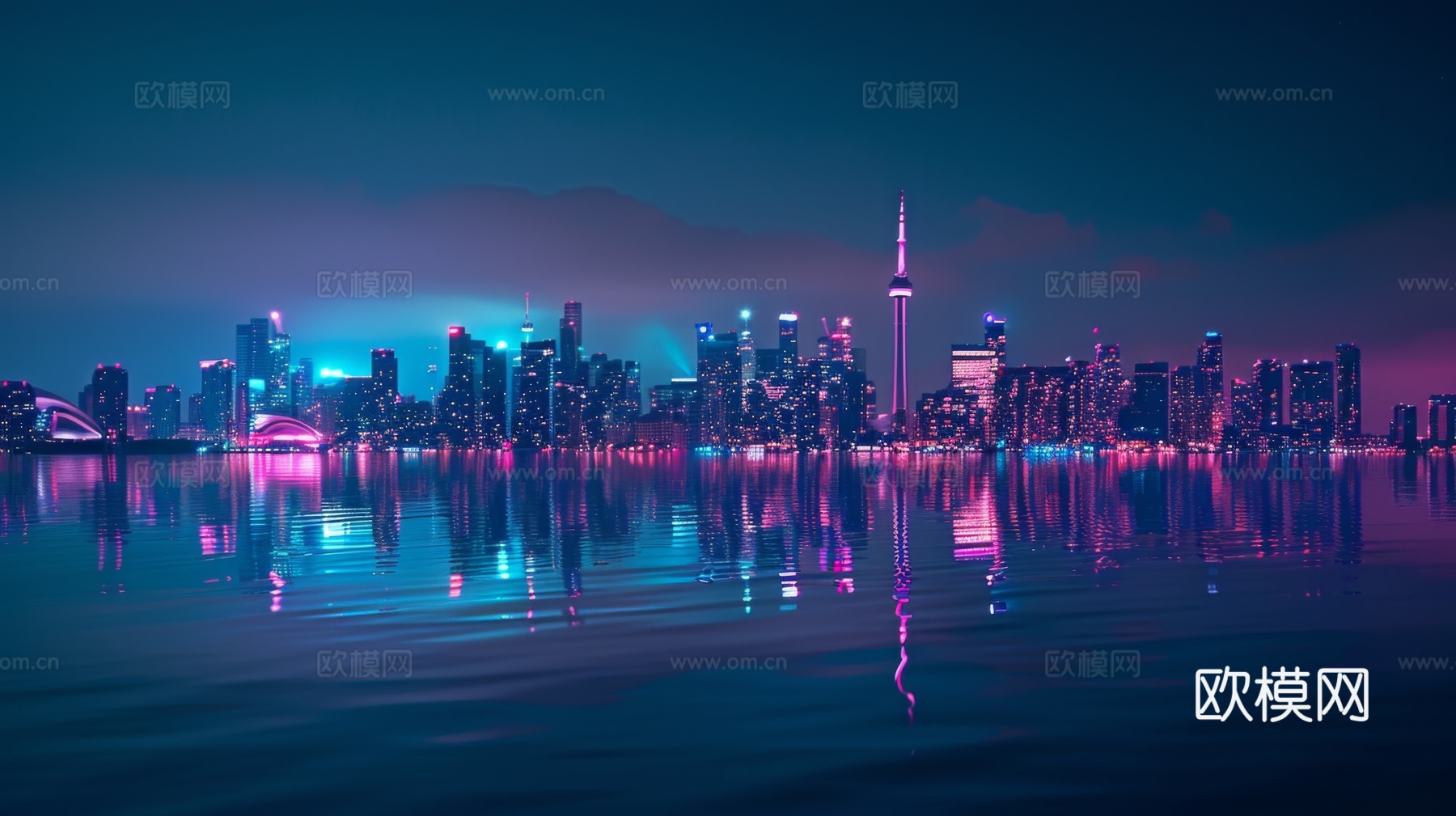 傍晚城市建筑都市风景