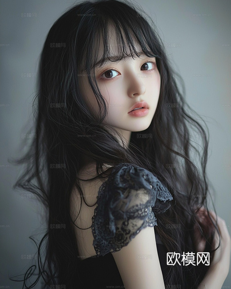 美女人物肖像挂画装饰画下载(渲染图4)