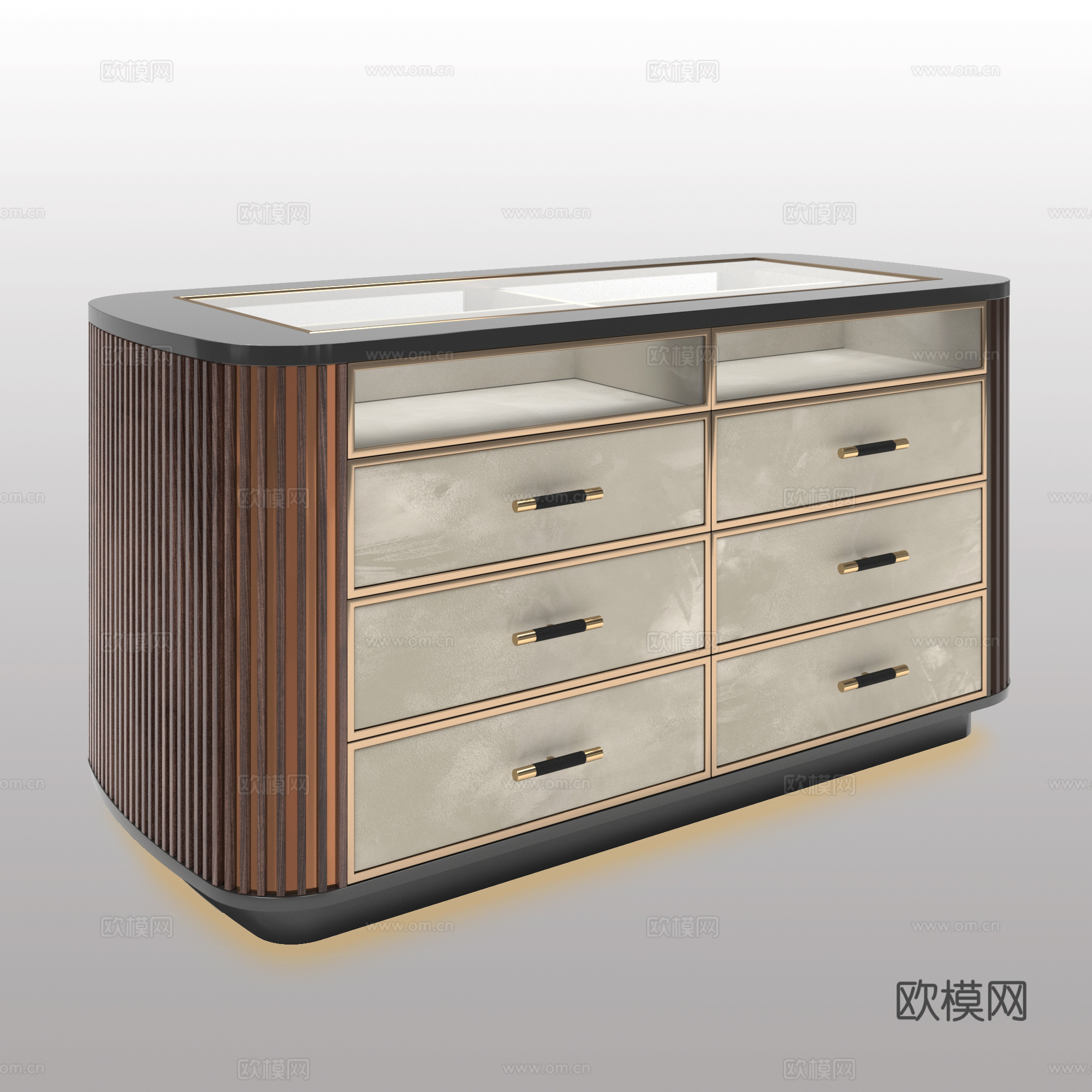 现代轻奢岛台首饰柜3d模型