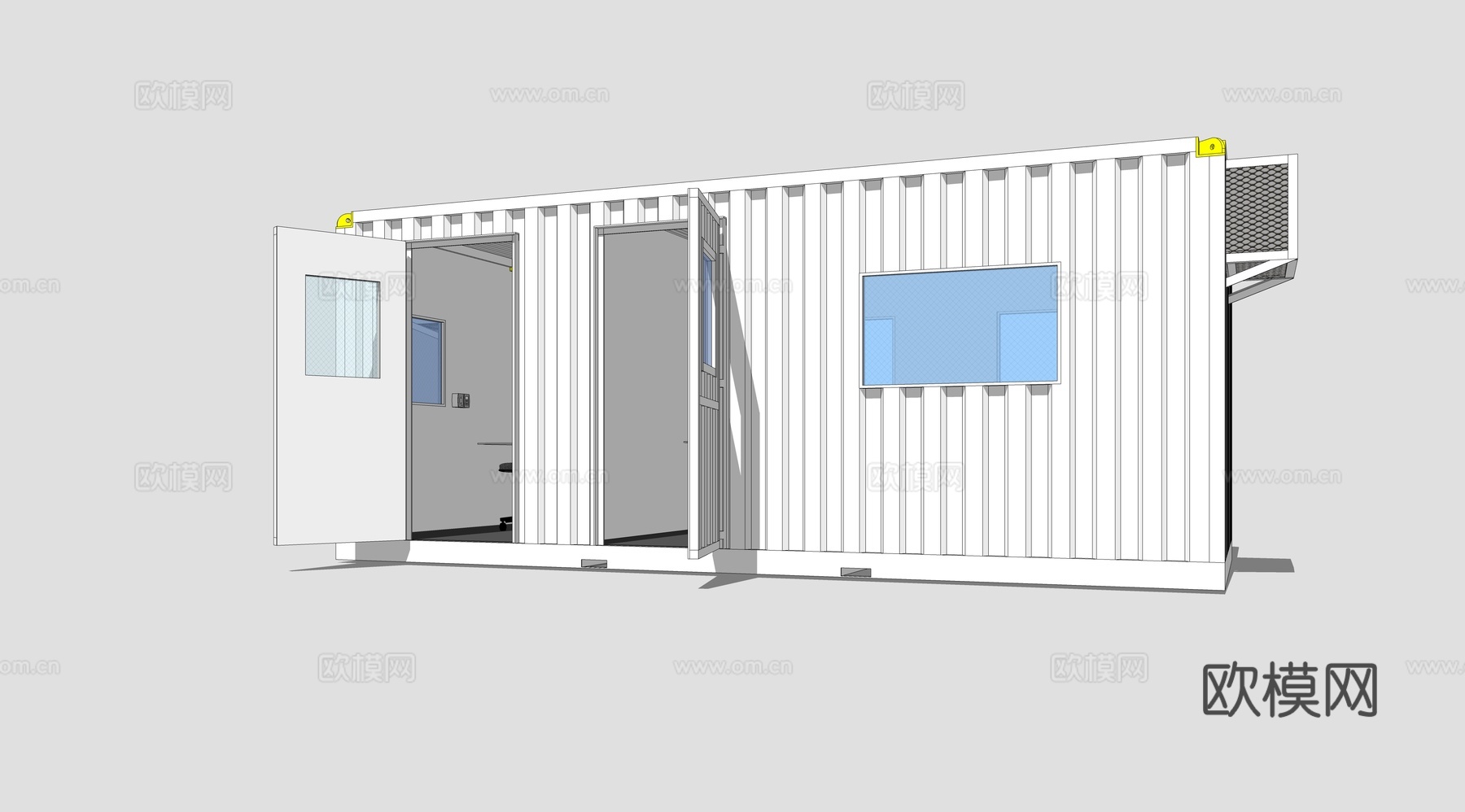 集装箱建筑 集装箱休息驿站 临时建筑su模型