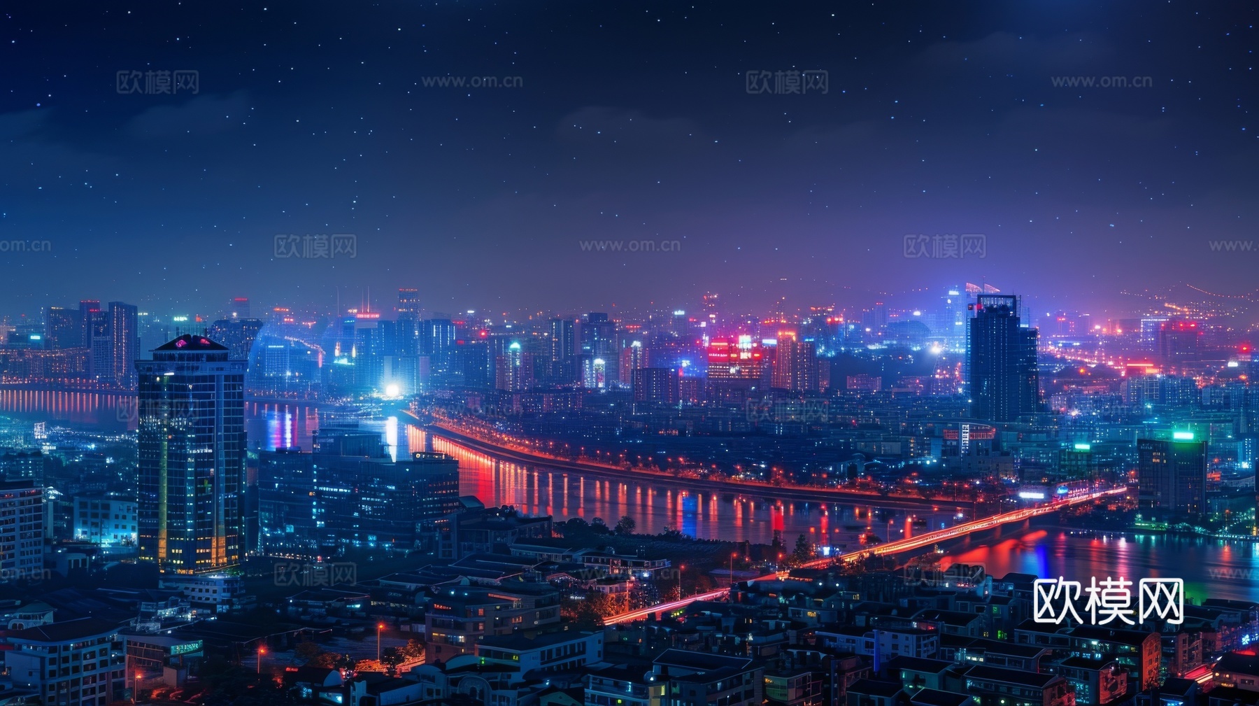 傍晚城市建筑都市风景