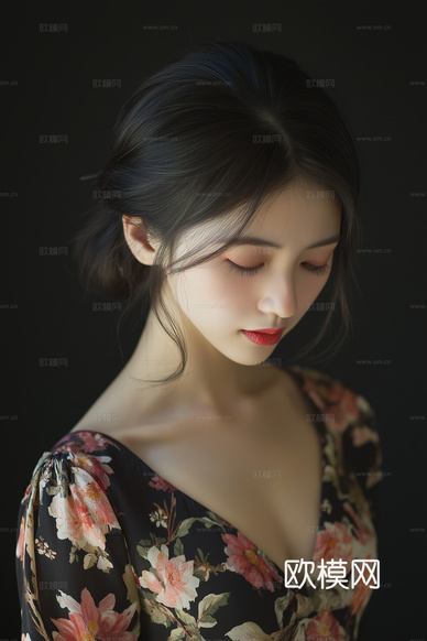 美女人物肖像挂画装饰画下载(渲染图7)