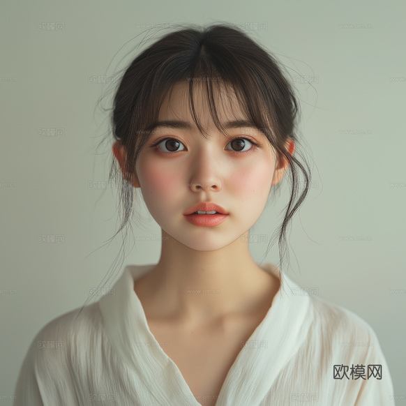 美女人物肖像挂画装饰画下载(渲染图1)