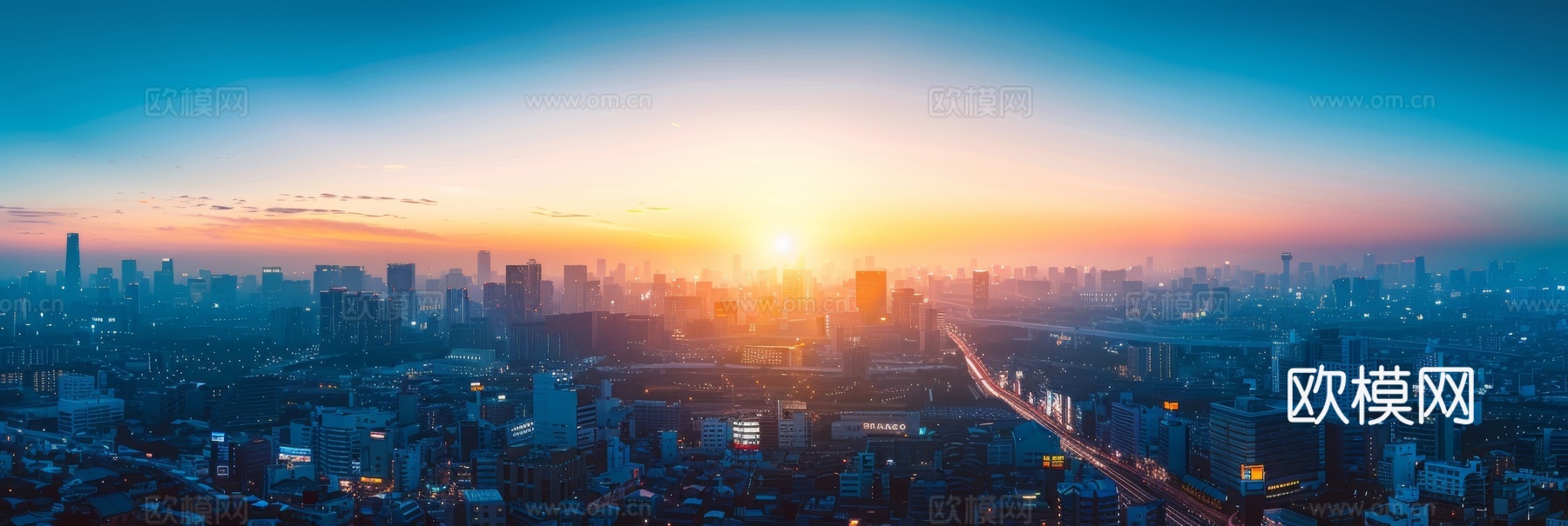 傍晚城市建筑都市风景