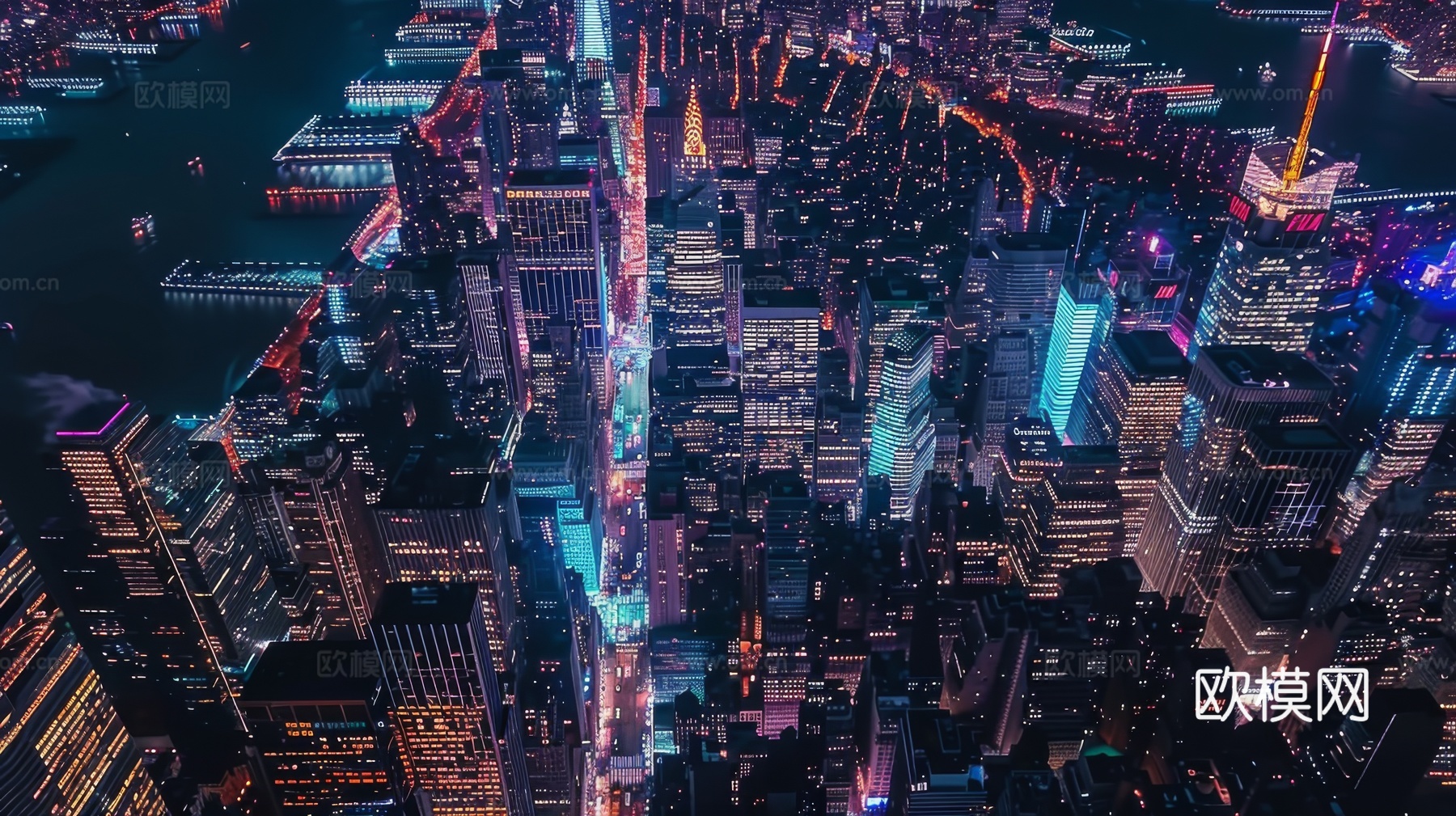 傍晚城市建筑都市风景