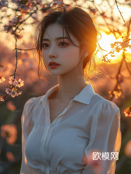 美女人物肖像挂画装饰画下载(渲染图4)