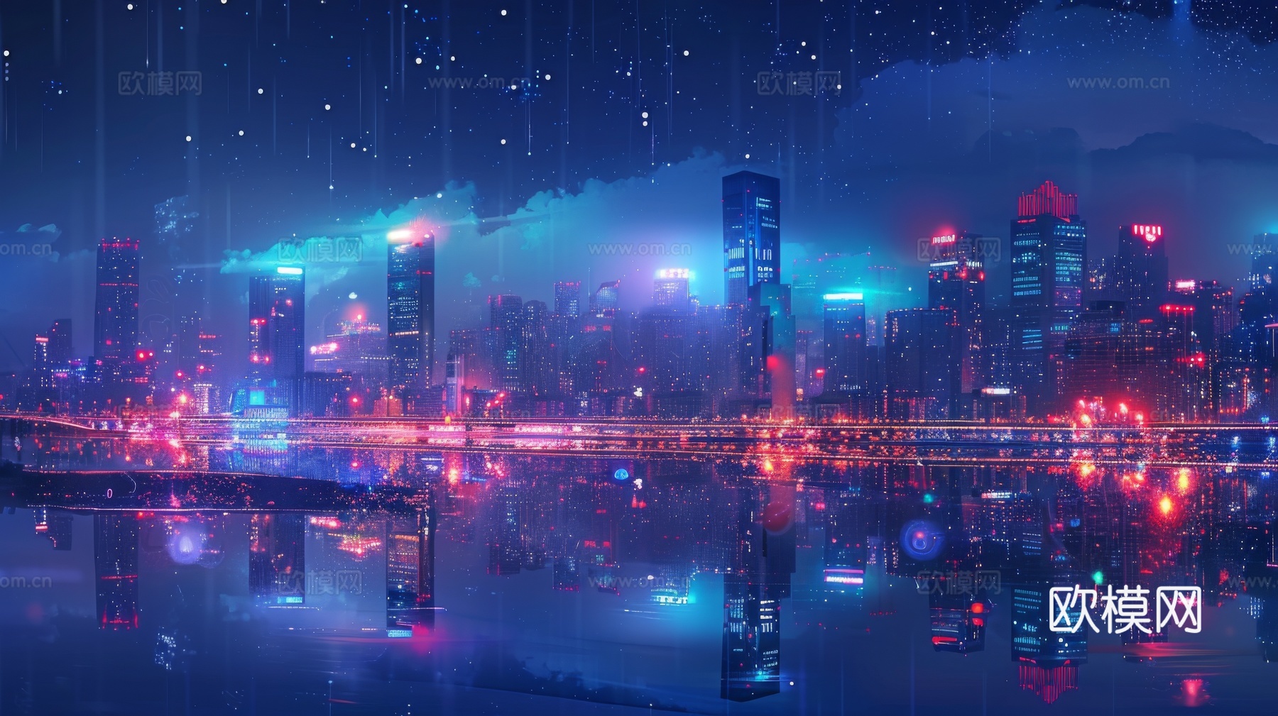 傍晚城市建筑都市风景