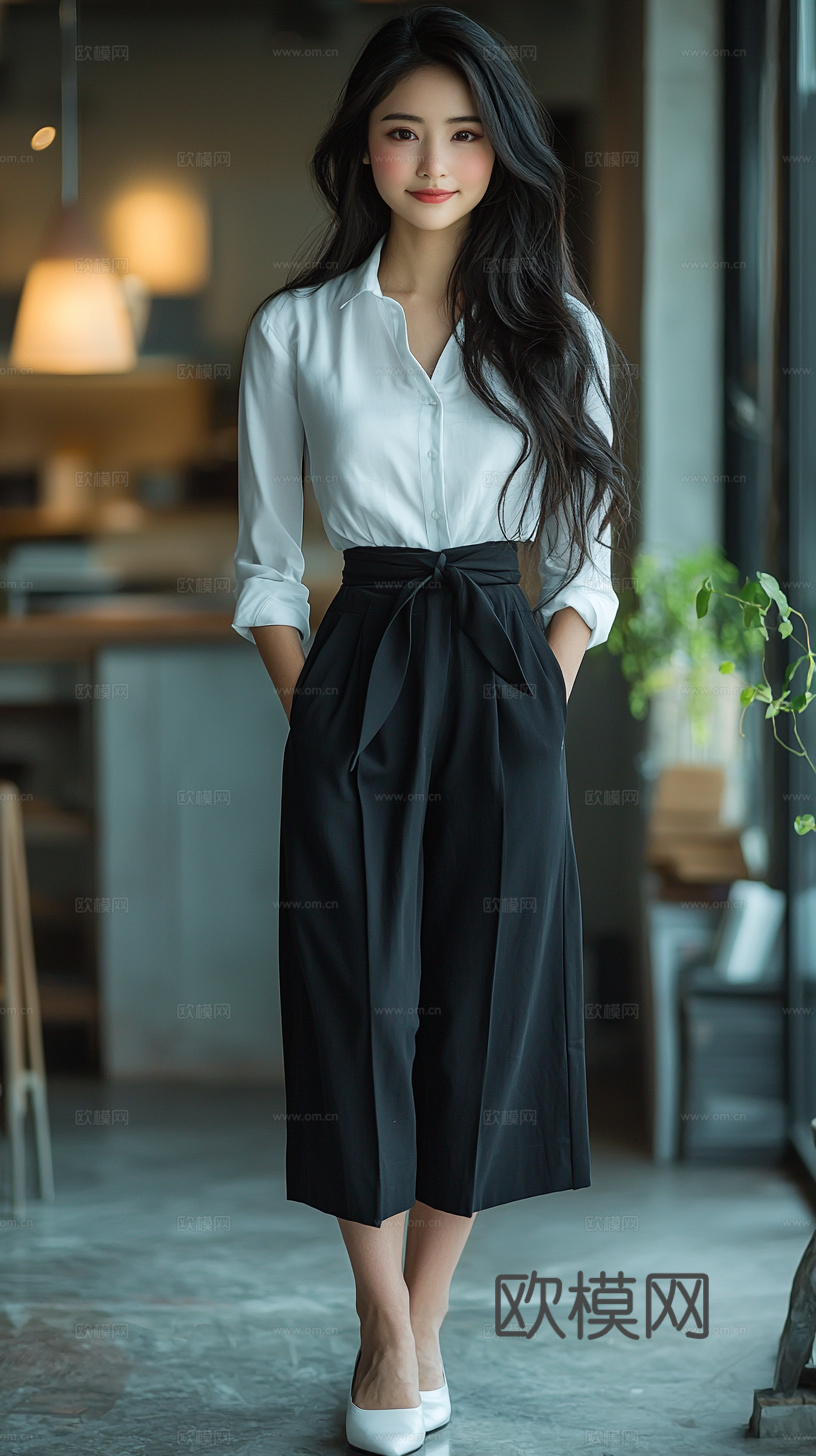 美女人物肖像挂画装饰画下载（渲染图1）