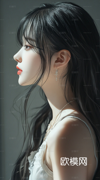 美女人物肖像挂画装饰画下载(渲染图1)
