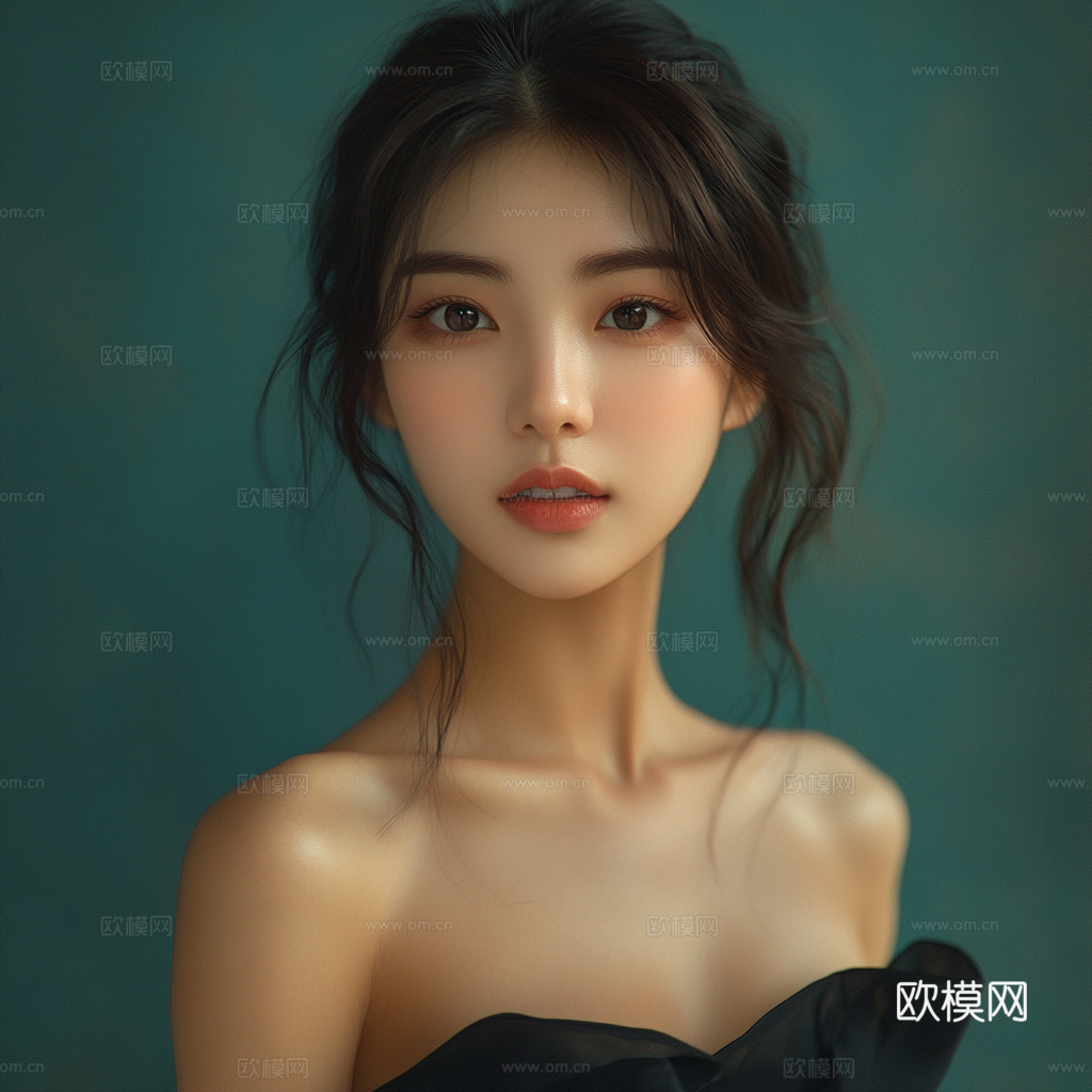 美女人物肖像挂画装饰画下载（渲染图3）