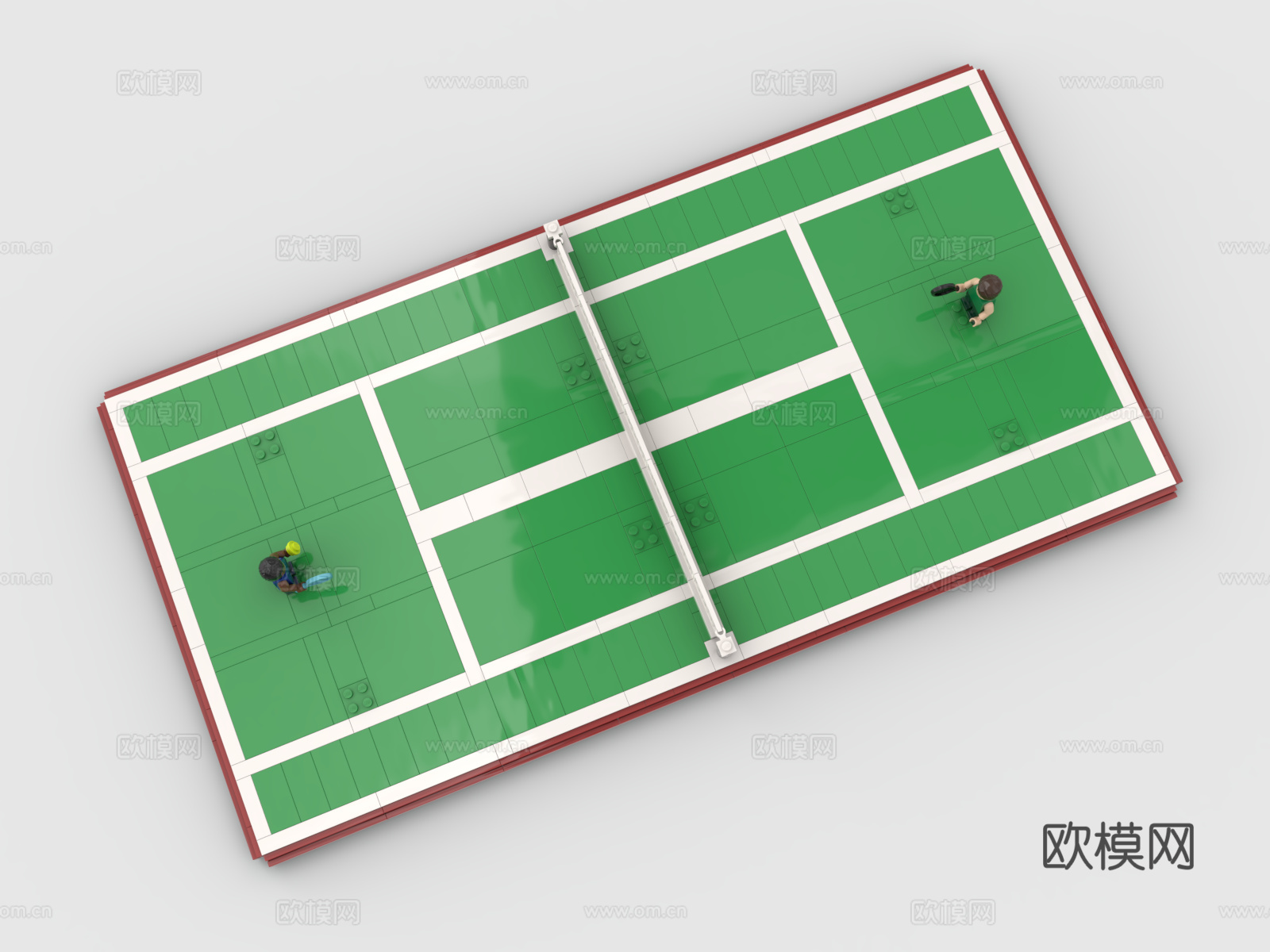 乐高 LEGO 玩具 积木 网球场 网球运动员3d模型