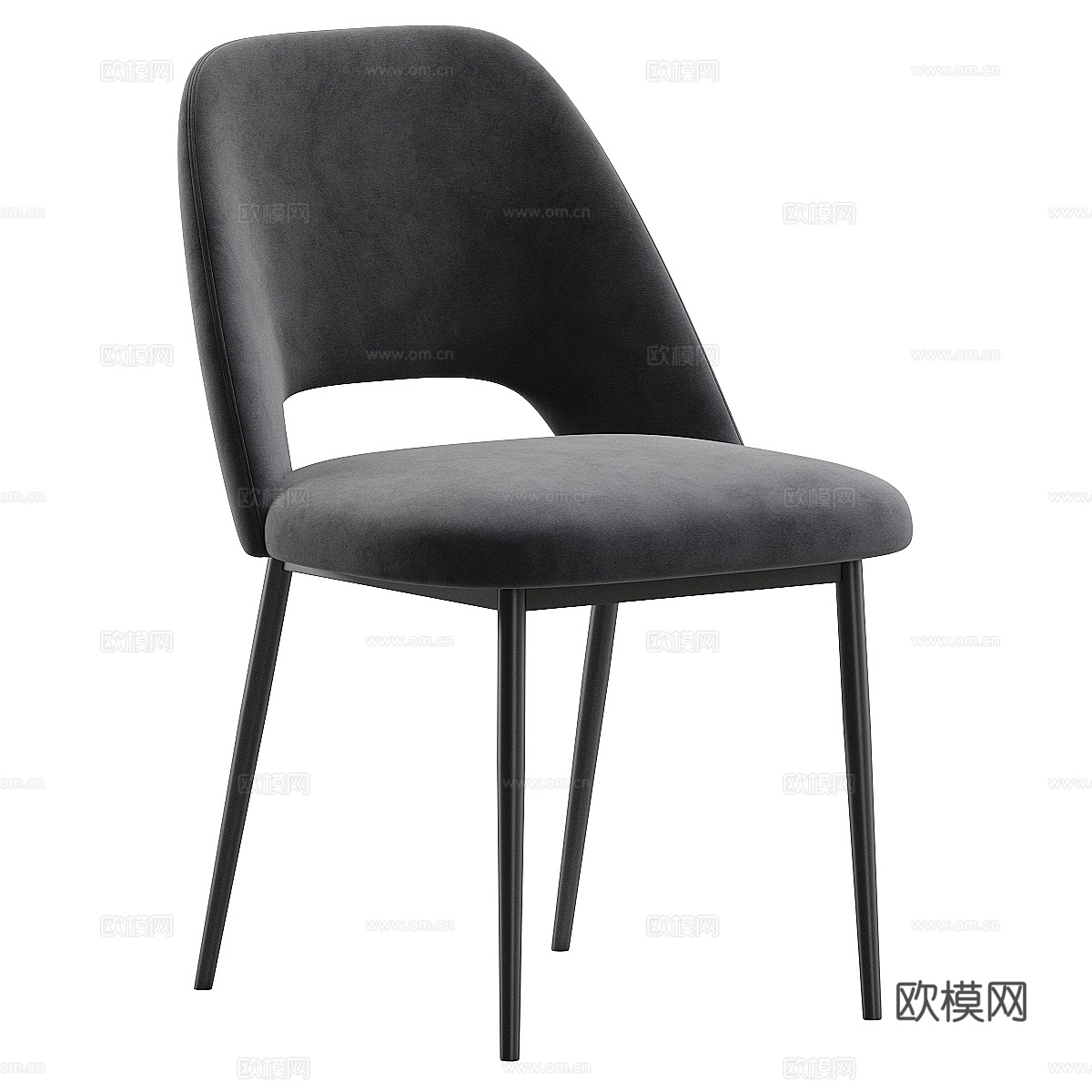 现代奶油风 Belmont 布艺餐椅3d模型