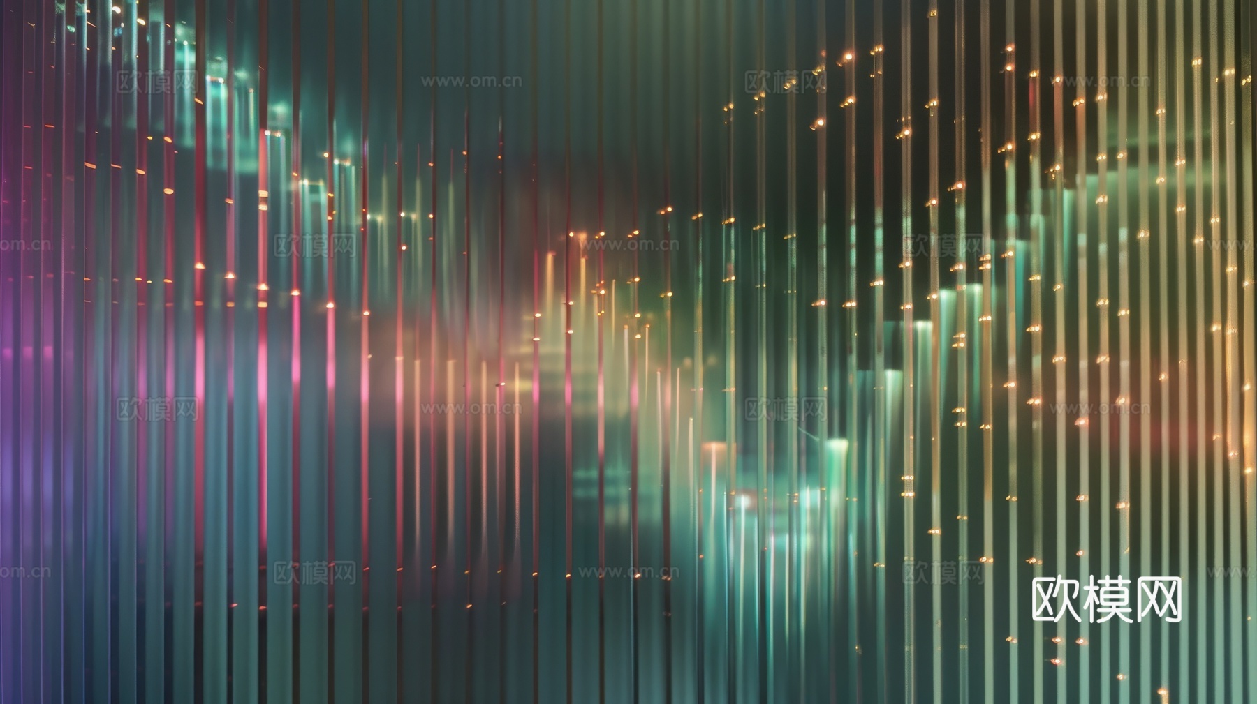 夹丝艺术玻璃幕墙隔断下载（渲染图4）