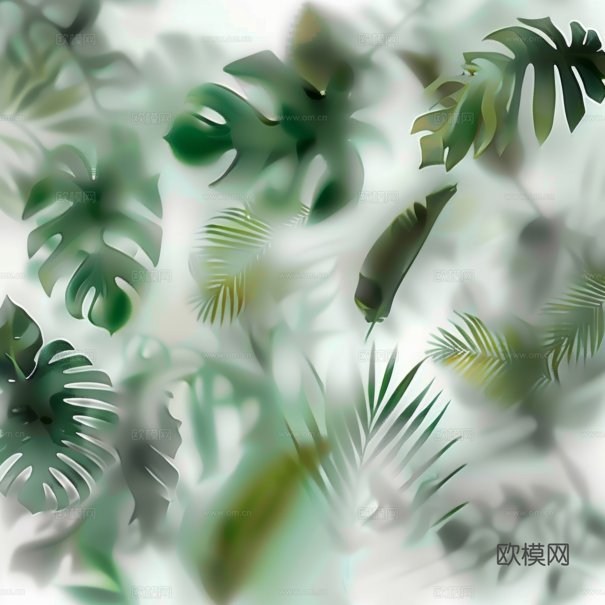 夹丝磨砂玻璃幕墙植物隔断