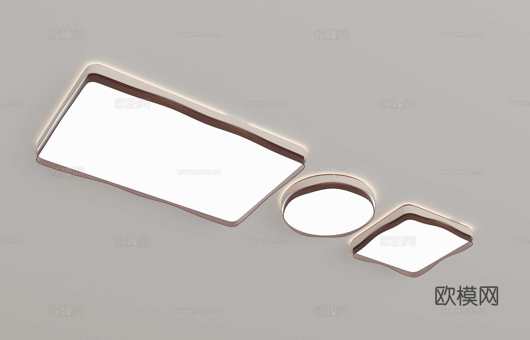 现代简约吸顶灯组合3d模型