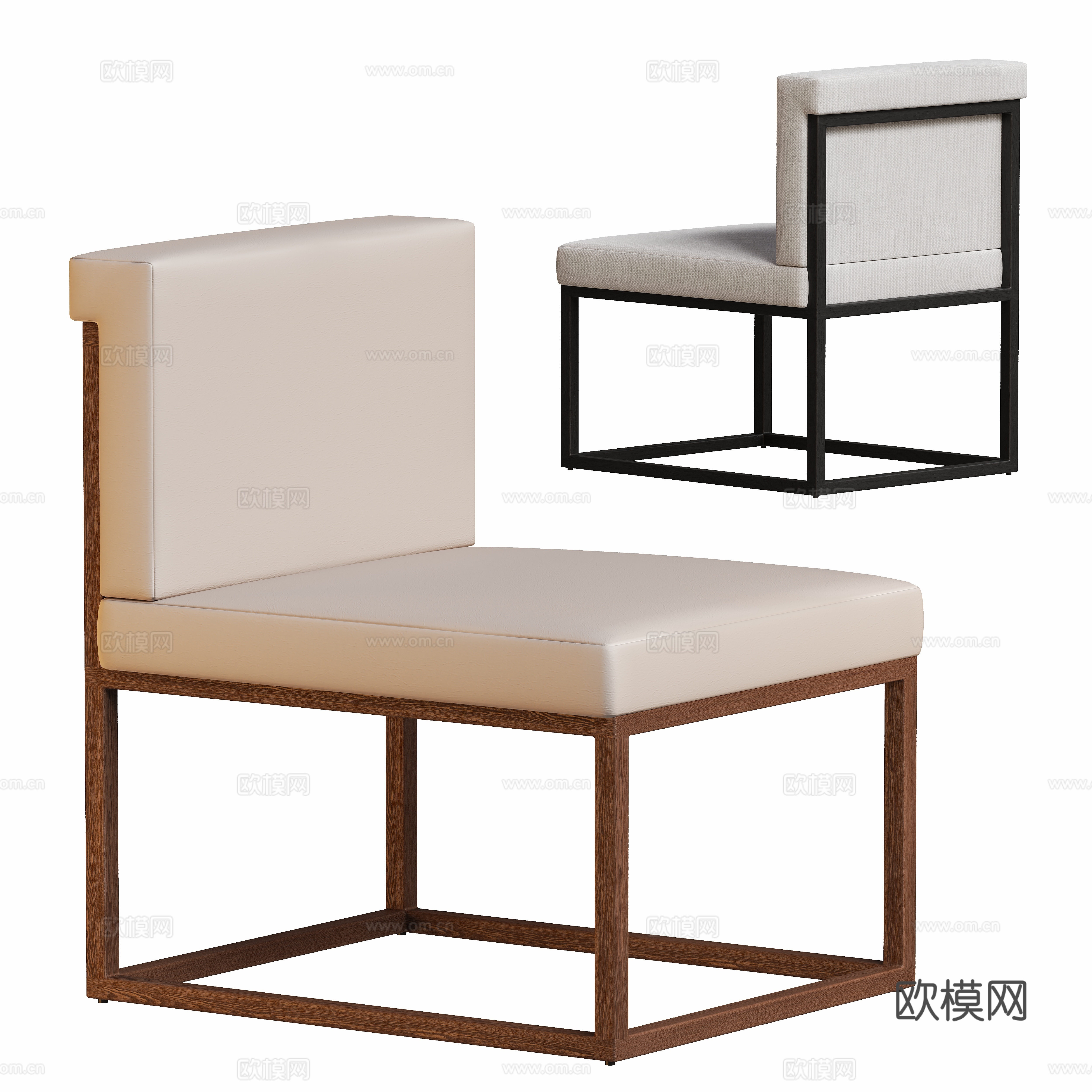 现代原本餐椅单椅su模型