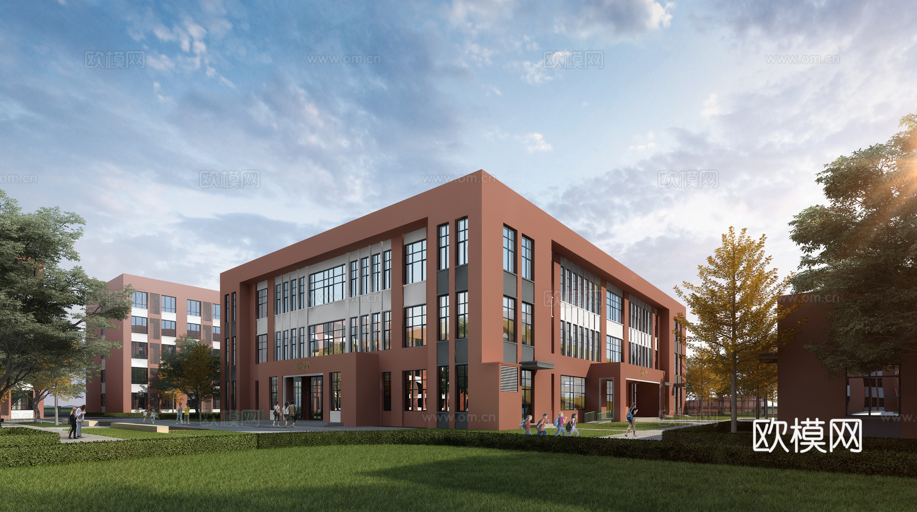 现代餐厅 学校食堂 图书馆3d模型