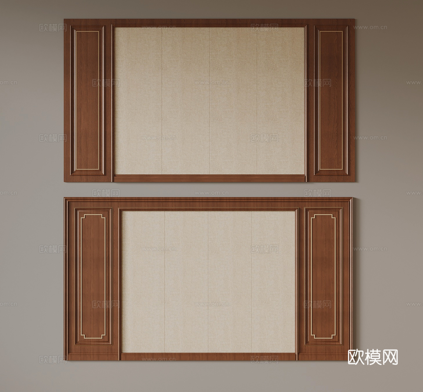 电视背景墙 新中式背景墙su模型