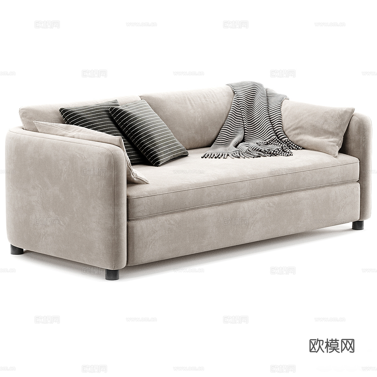 现代意式布艺休闲沙发3d模型