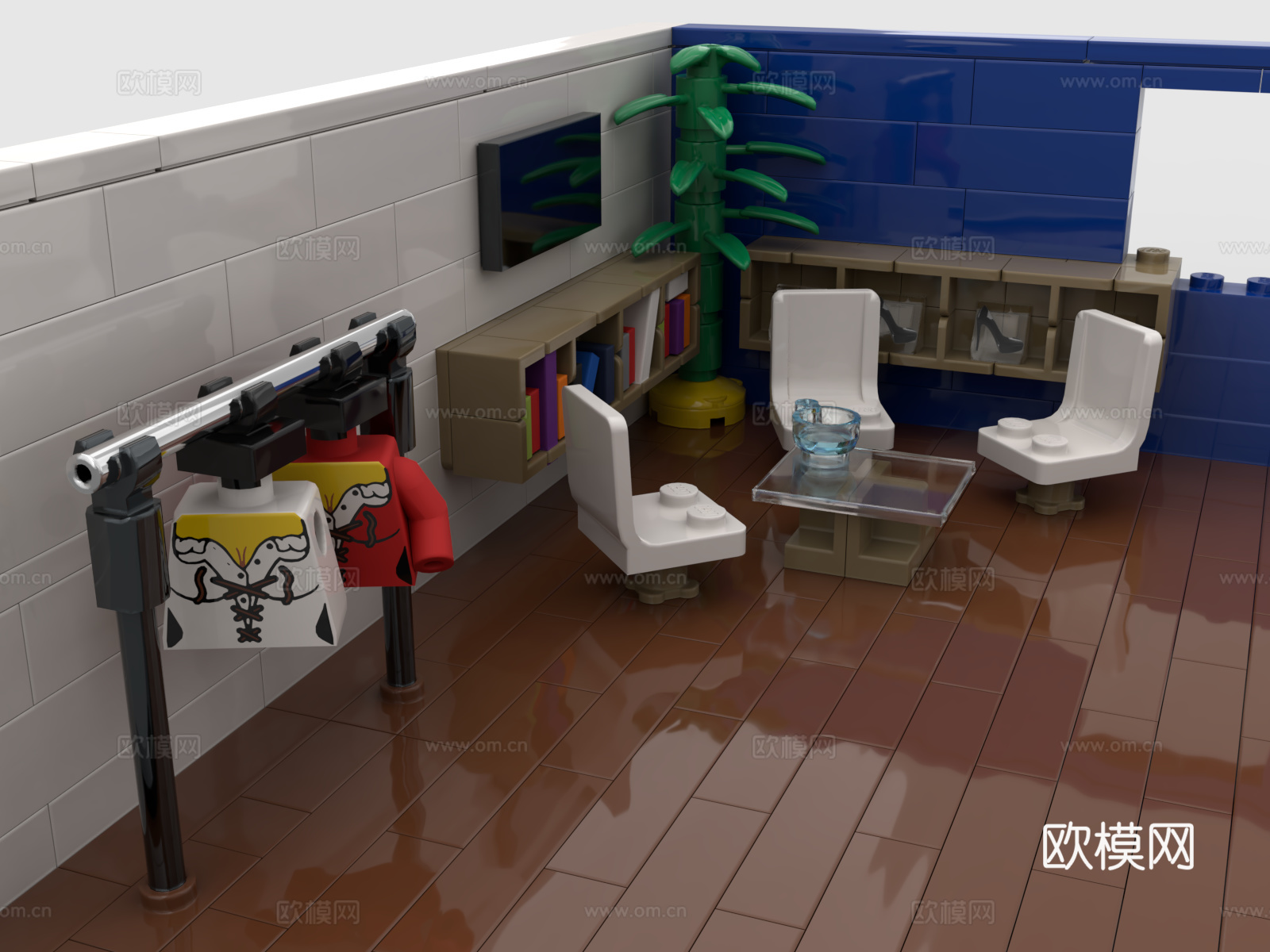 乐高 LEGO 玩具 积木 等候室 休息室3d模型