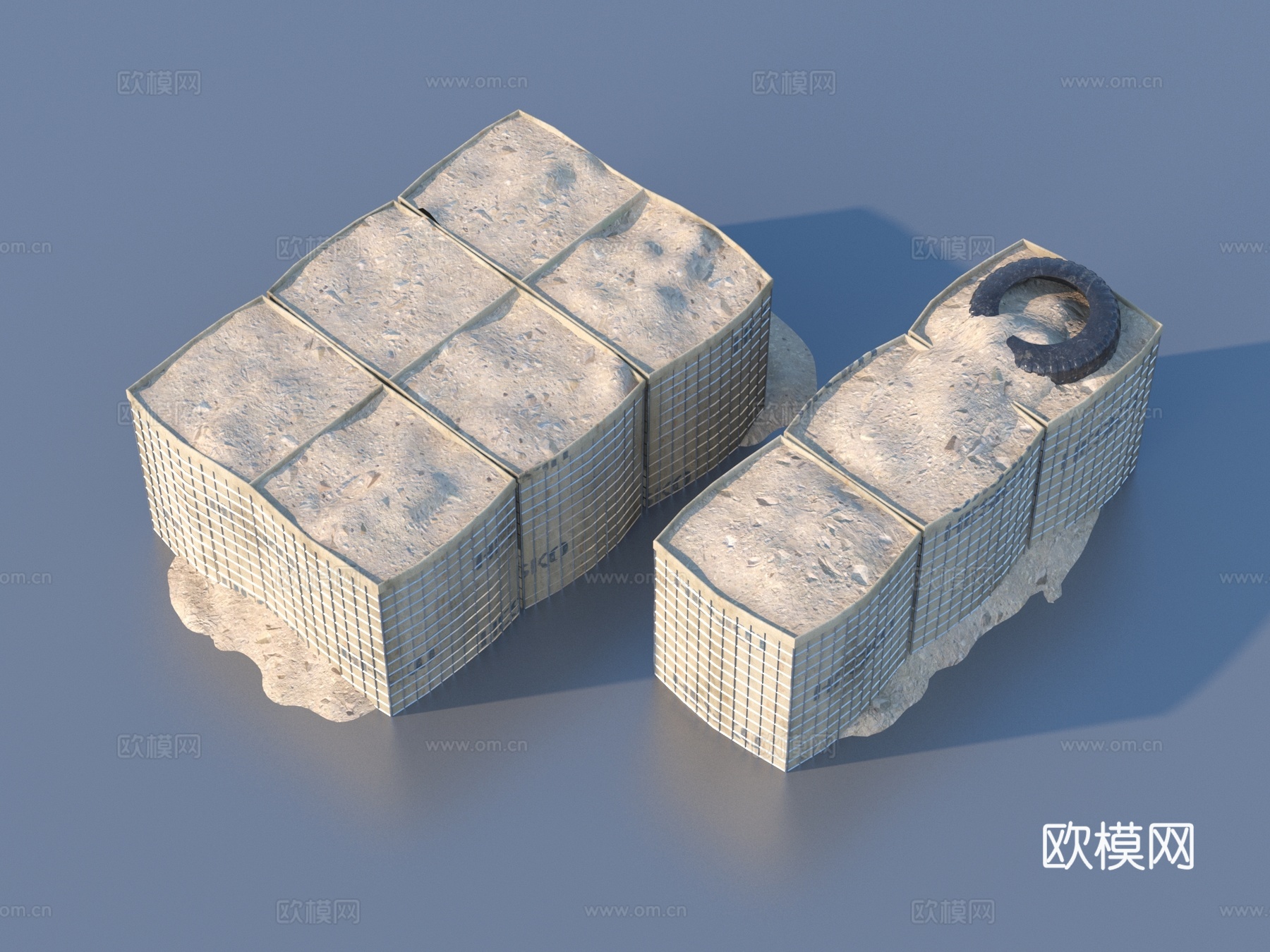 铁丝网 防御墙 铁丝墙3d模型