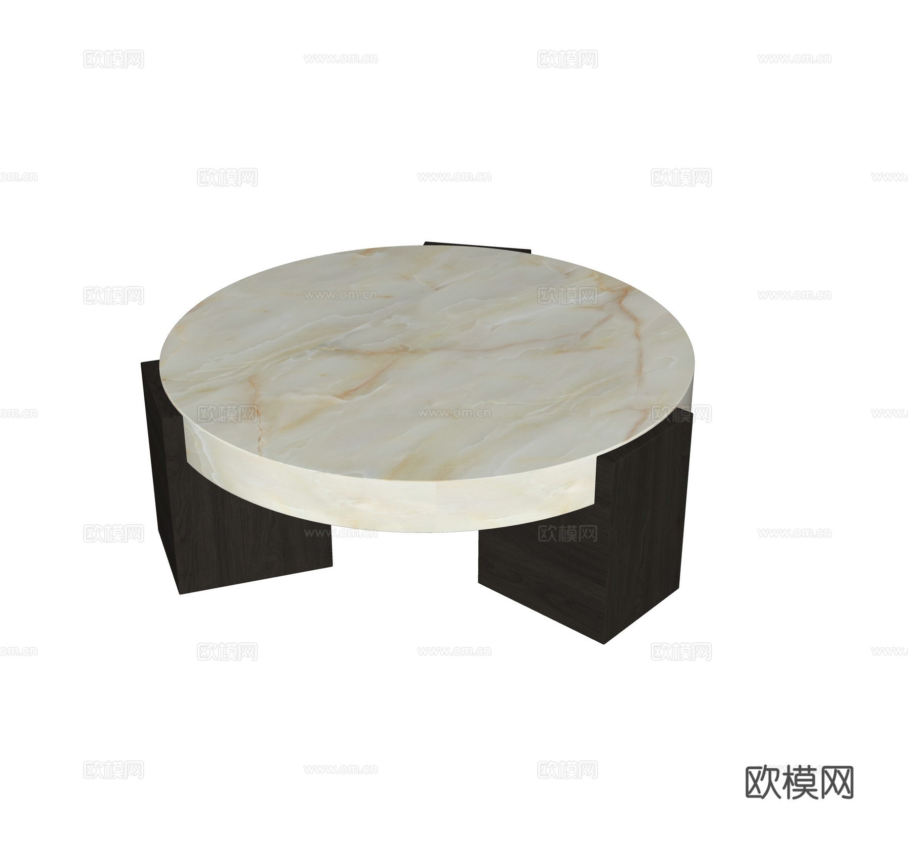 中古风圆形茶几su模型