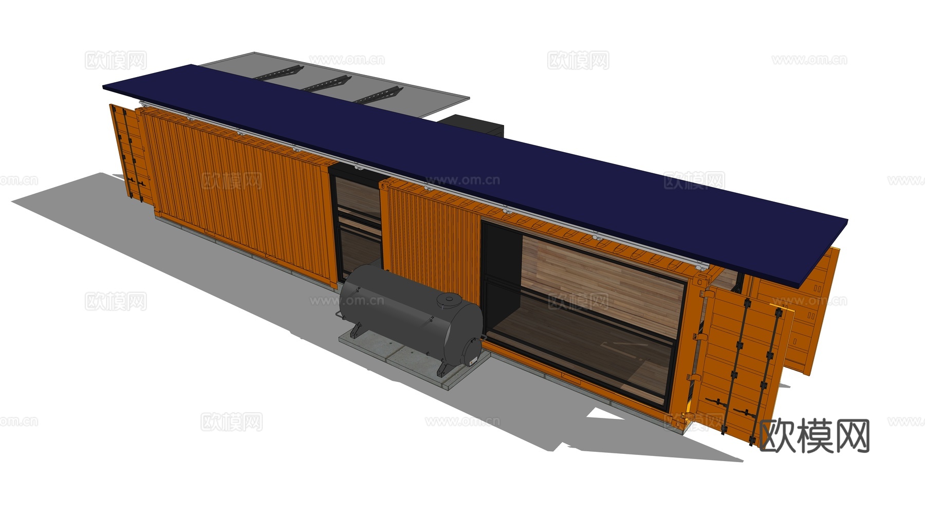 集装箱建筑 集装箱别墅 集装箱休息驿站su模型