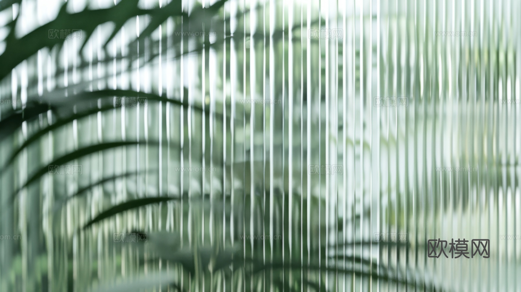 夹丝磨砂玻璃幕墙植物隔断