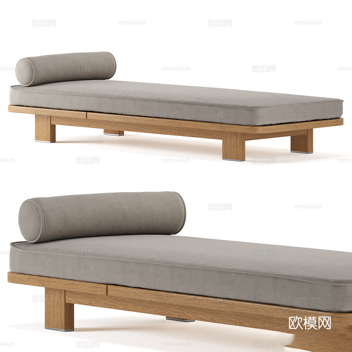新中式日光浴躺椅3d模型