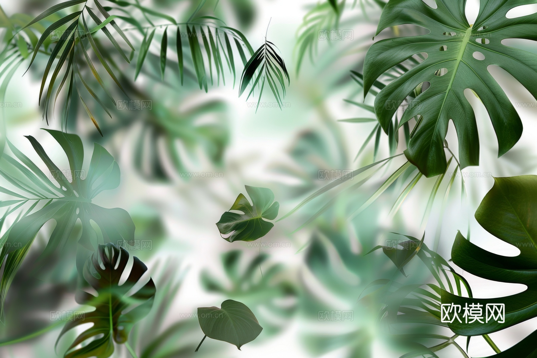 夹丝磨砂玻璃幕墙植物隔断