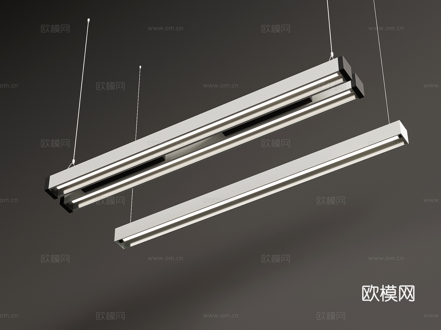 格栅灯 现代格栅灯 线性灯3d模型