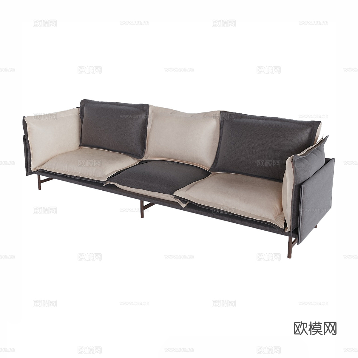 多人沙发3d模型