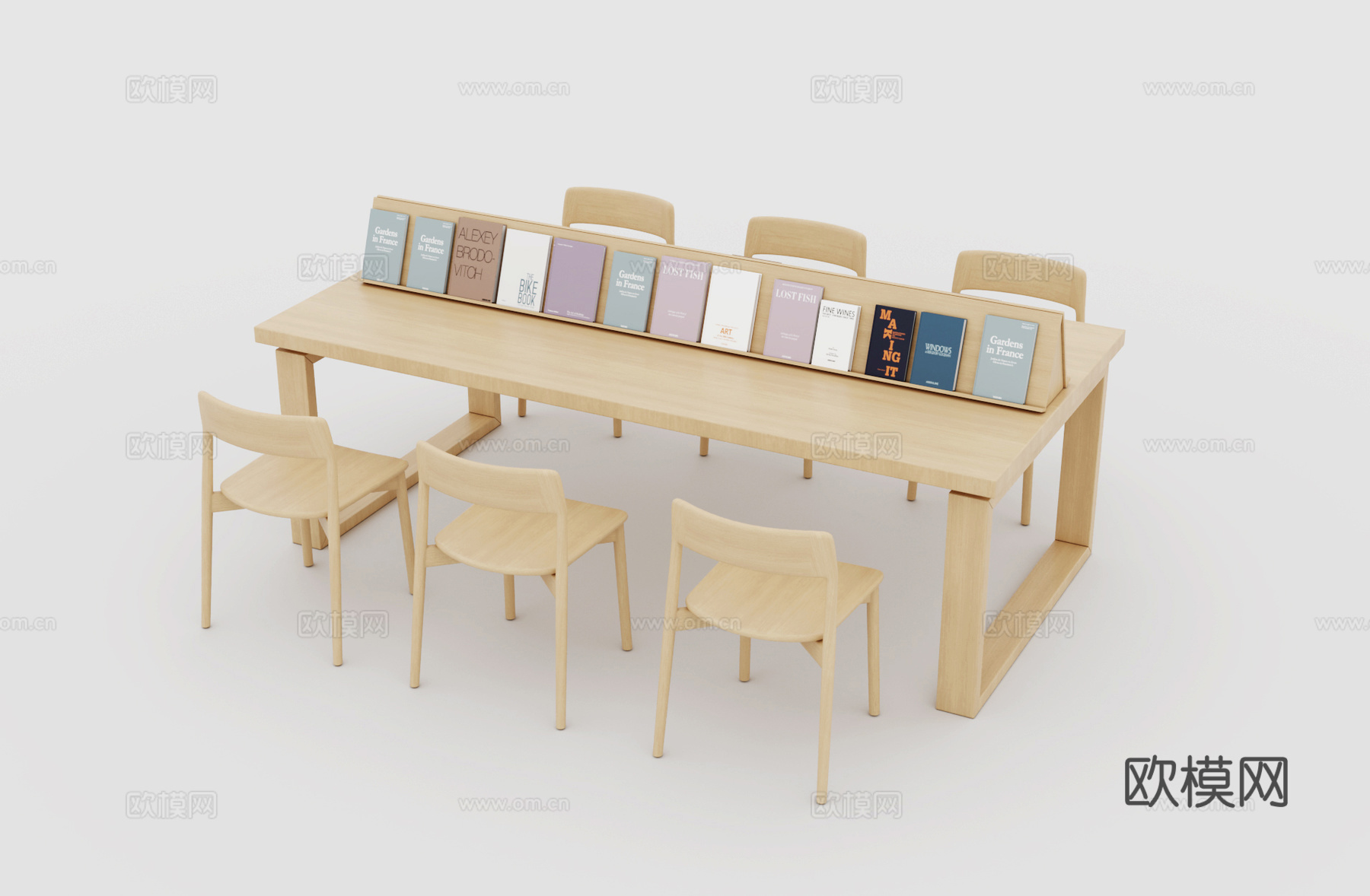 阅读桌椅 学生阅读桌椅3d模型