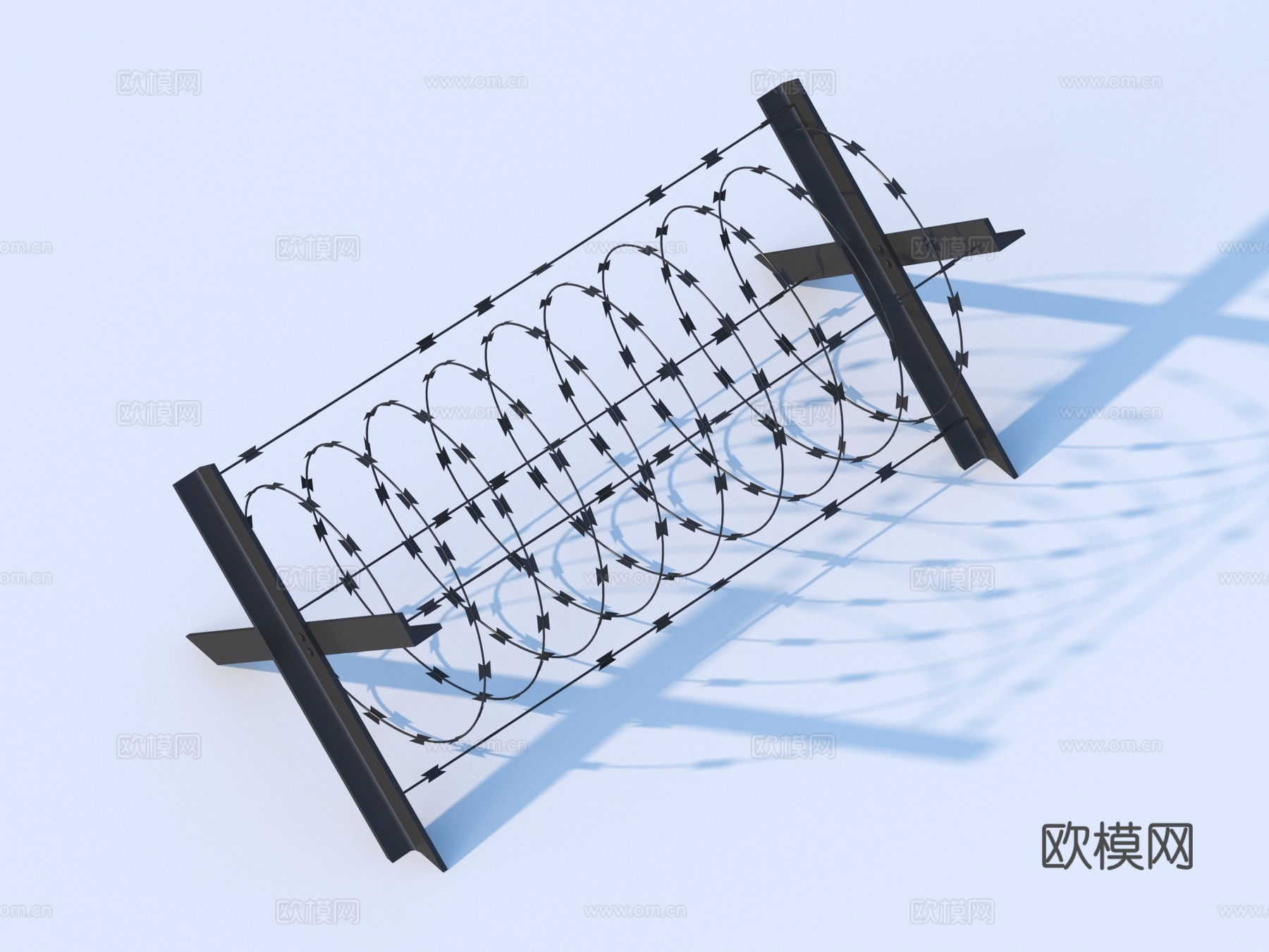 铁丝网 防御墙 铁丝墙3d模型