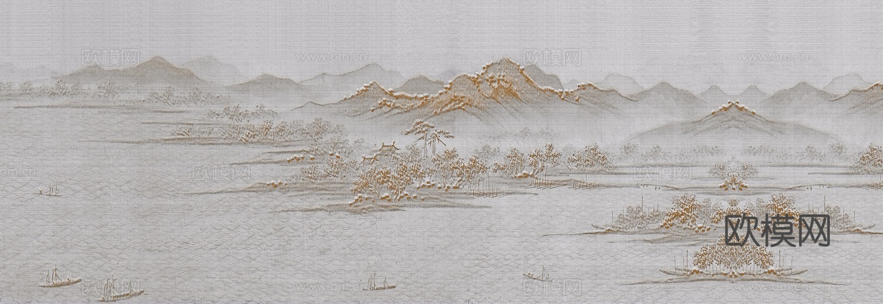 新中式水墨字画 山水装饰画 风景画