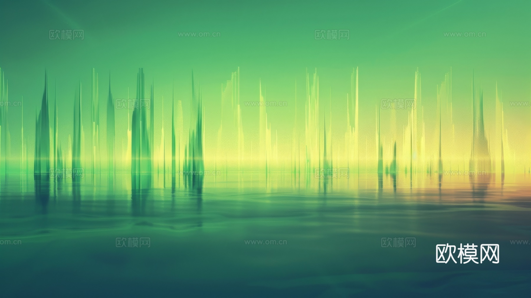 夹丝艺术玻璃幕墙隔断下载（渲染图7）