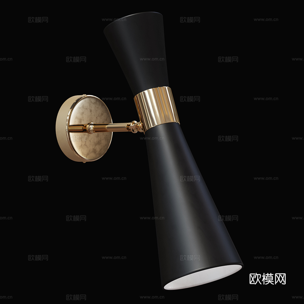 新中式轻奢金属壁灯3d模型