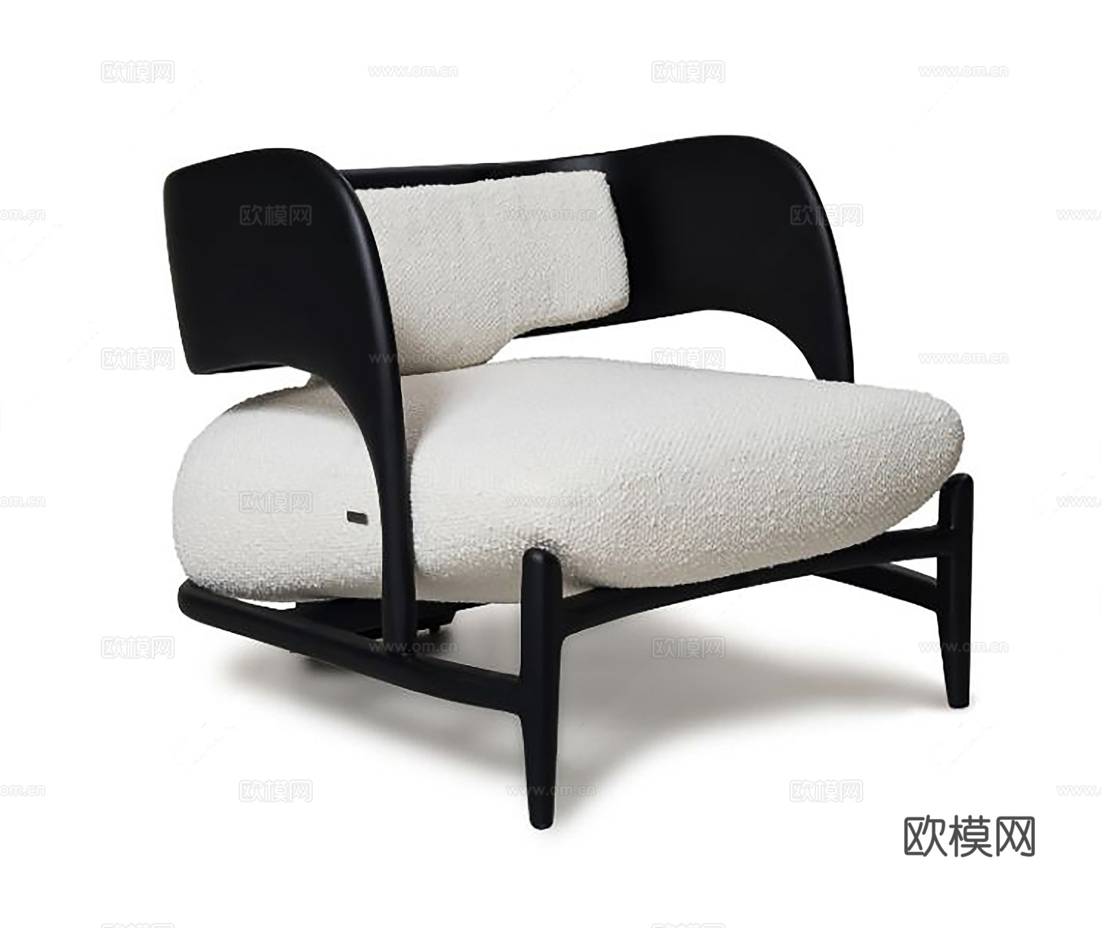 侘寂休闲椅 单人休闲椅 木椅 木作单椅 意式单椅3d模型