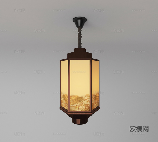 現(xiàn)代中古風(fēng)吊燈3d模型下載