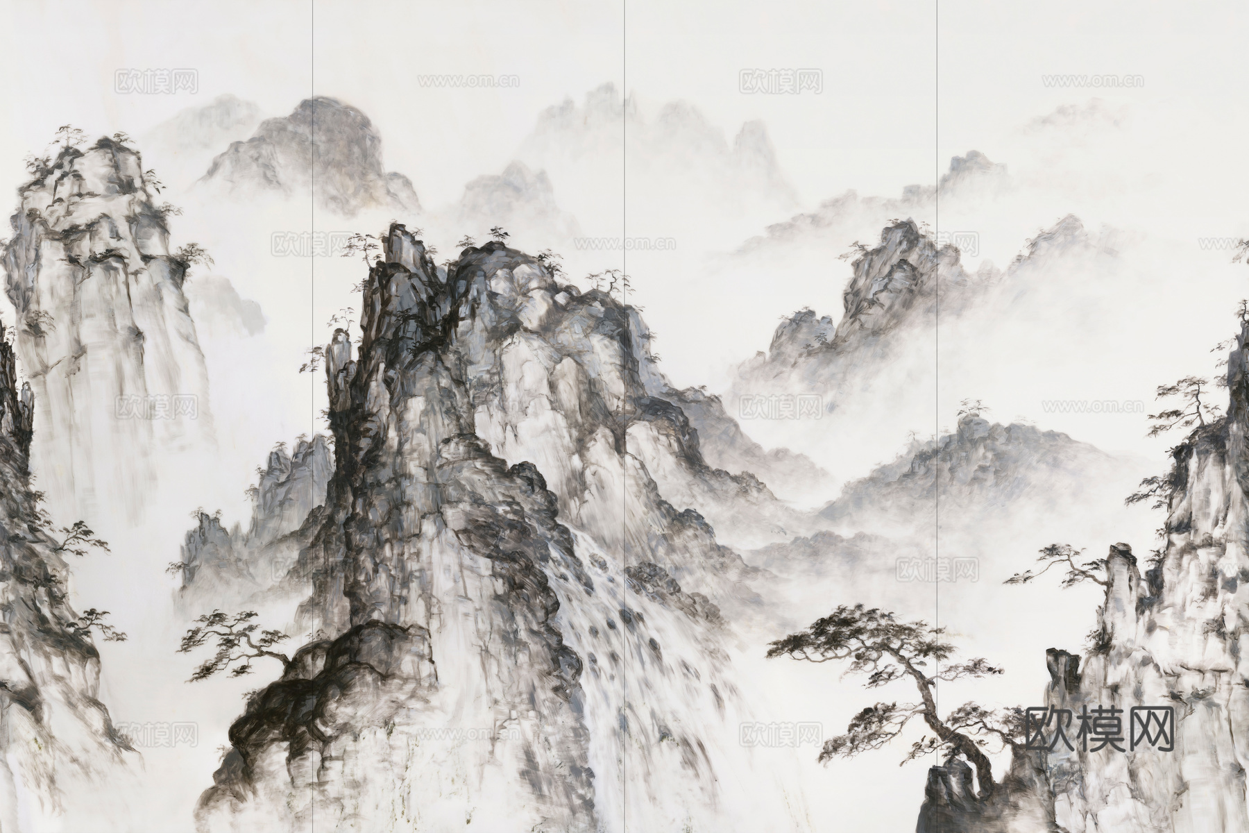 群山水墨画
