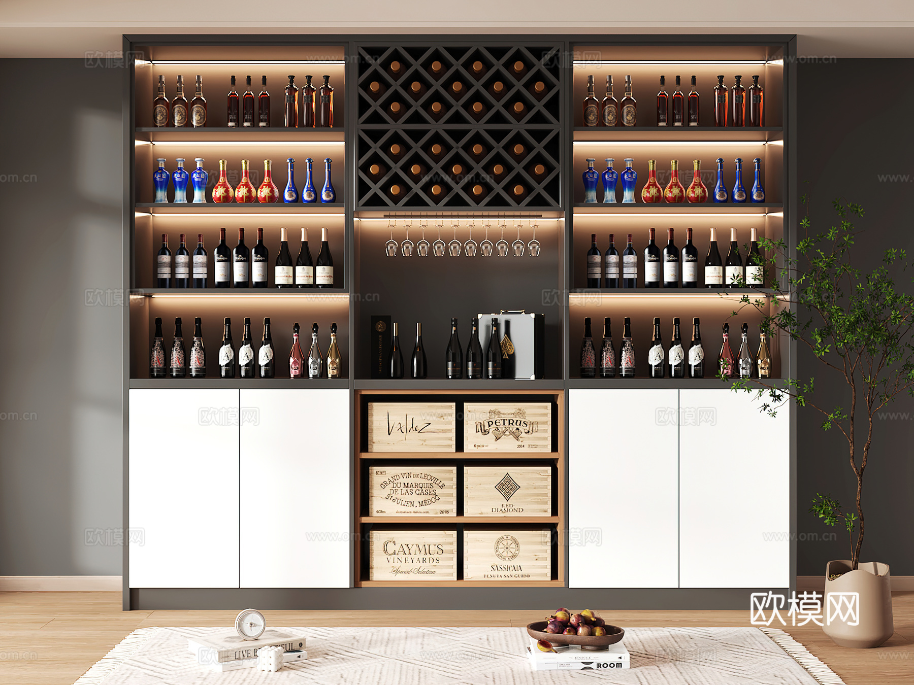 酒柜设计 酒柜 红酒柜 吧台酒柜 隔断酒柜3d模型下载