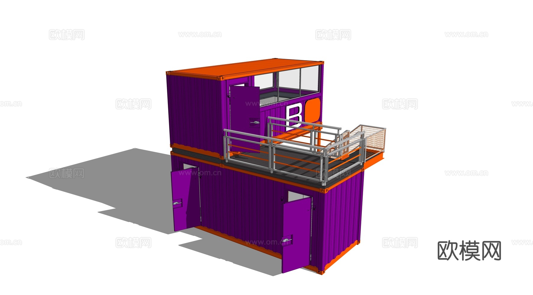 集装箱建筑 集装箱休息驿站 临时建筑su模型