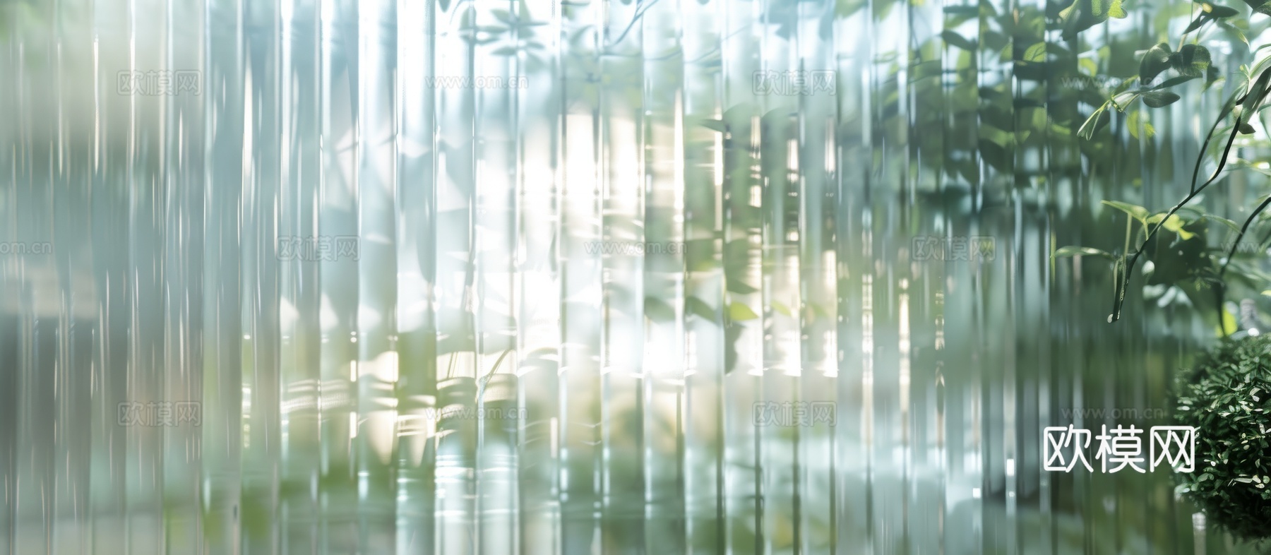 夹丝艺术玻璃幕墙隔断下载（渲染图7）