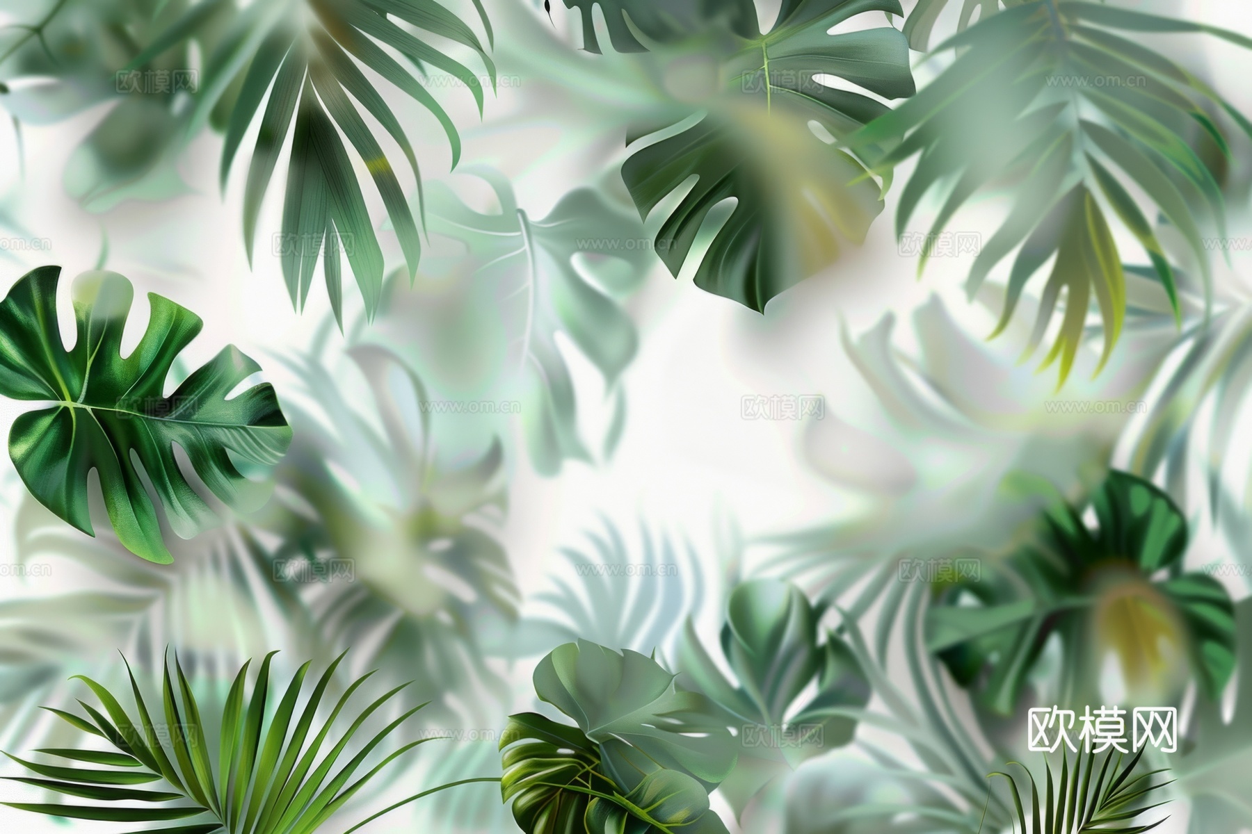 夹丝磨砂玻璃幕墙植物隔断