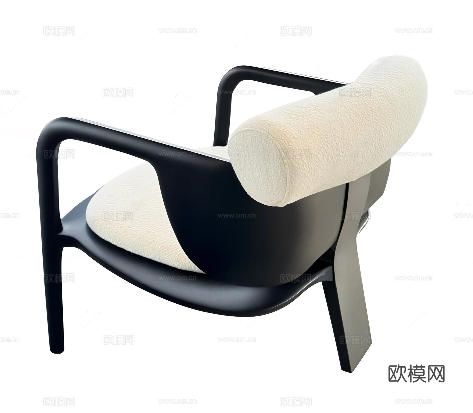 中古侘寂休闲椅 中古休闲 黑色木椅 侘寂单椅 扶手椅3d模型