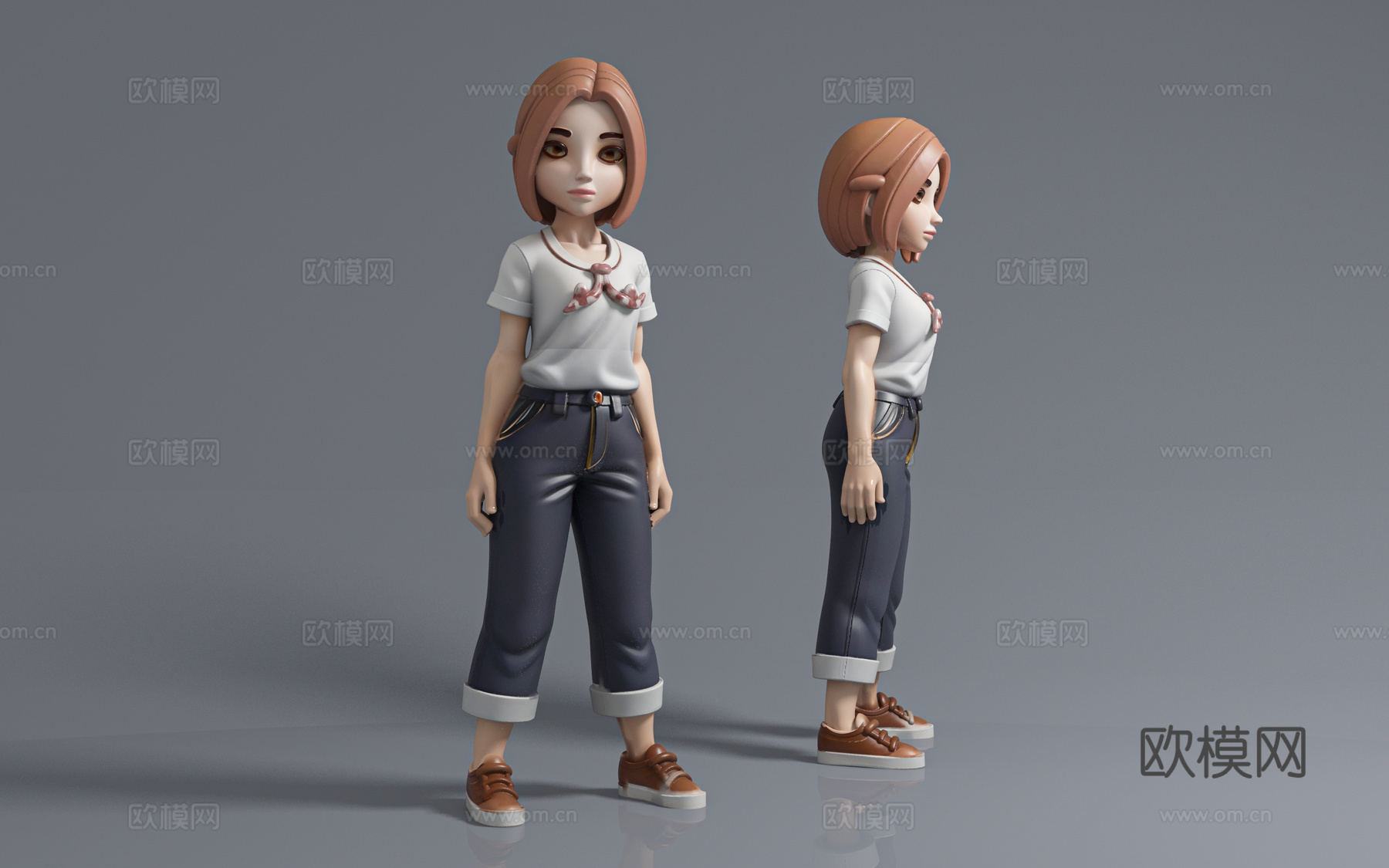 少女美女女孩女生女人 卡通人物 动漫人物 动漫风格 手办人偶3d模型