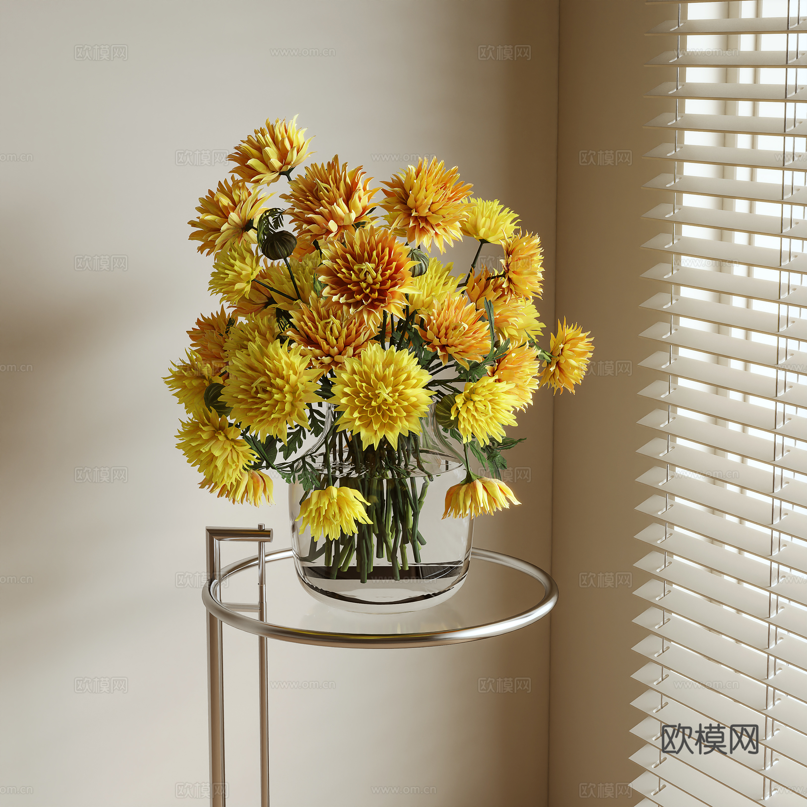 现代插花 菊花3d模型