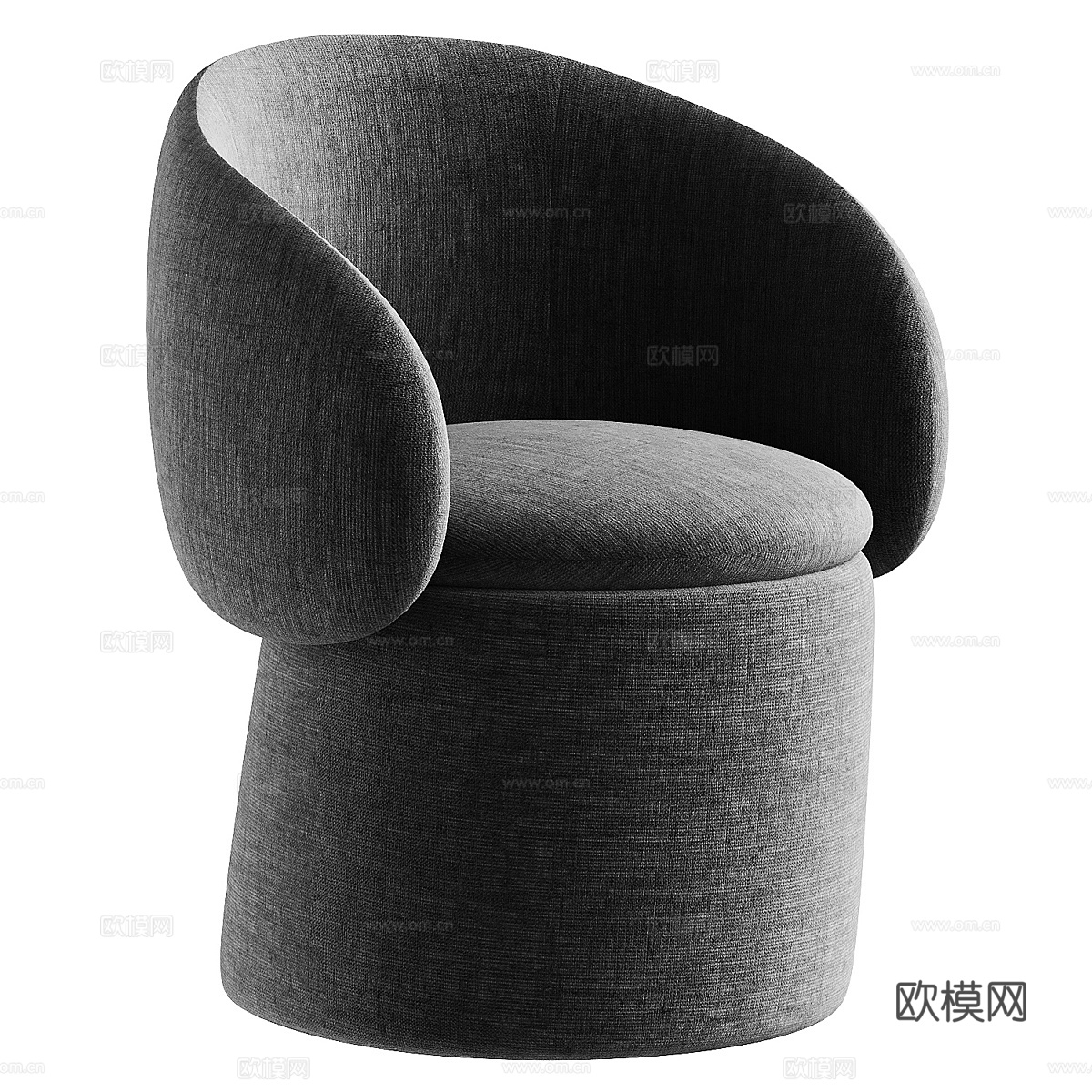 现代意式奶油风布艺餐椅3d模型