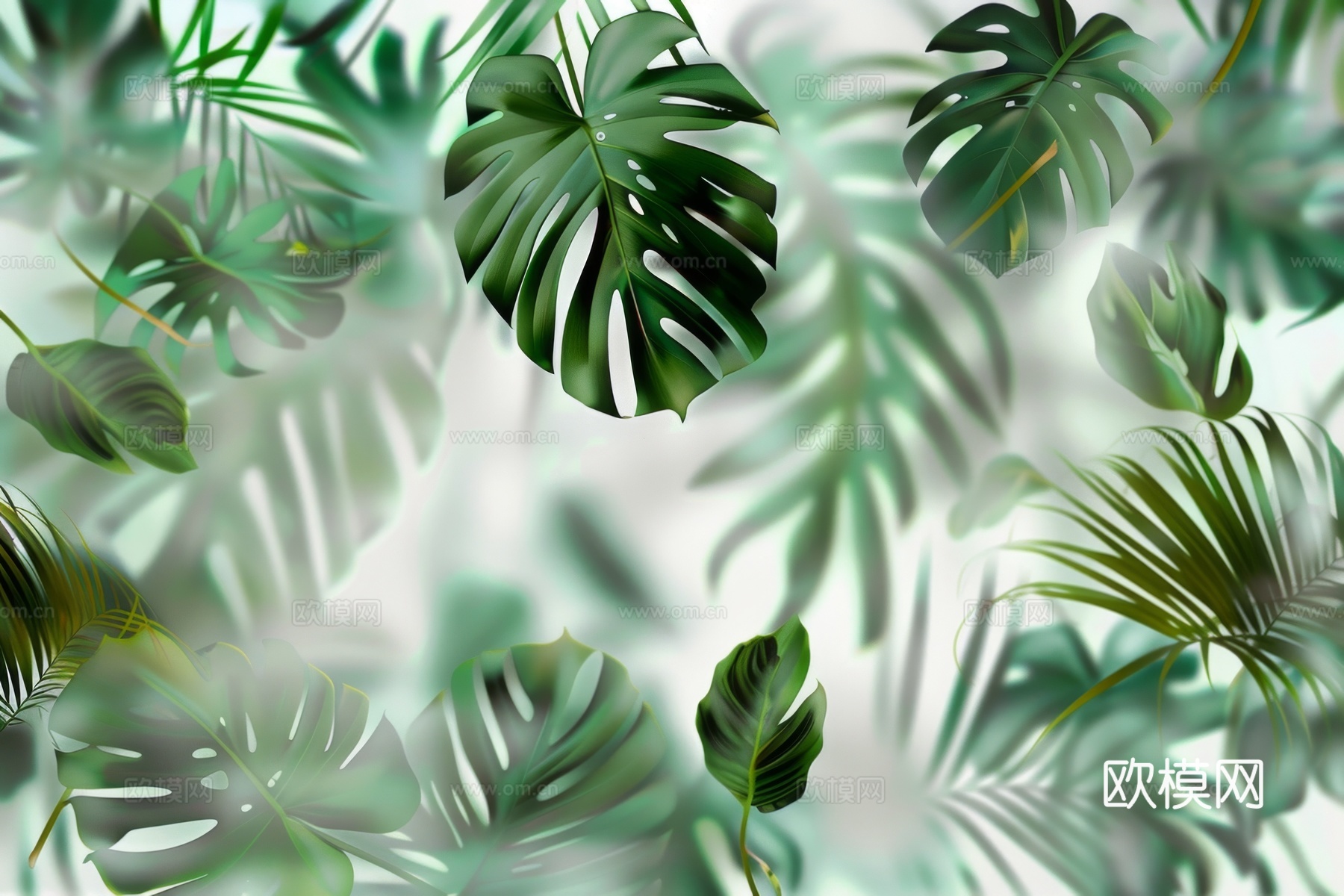 夹丝磨砂玻璃幕墙植物隔断