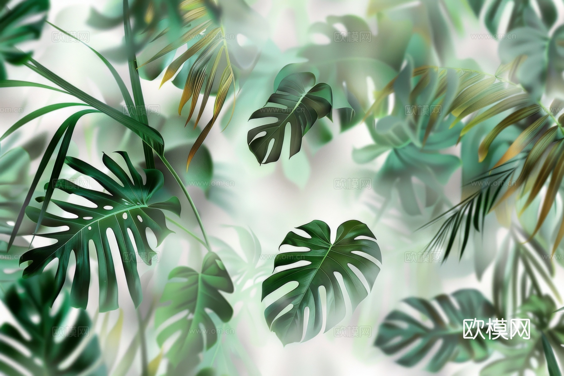 夹丝磨砂玻璃幕墙植物隔断